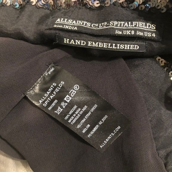 PEACOCK COLOR DISTRESSED SEQUIN ASYMETRICAL COCKTAIL GATHERED MINI DRAPED NECK - Picture 12 of 12